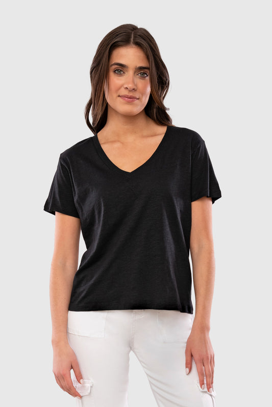 Slub V-Neck Tee