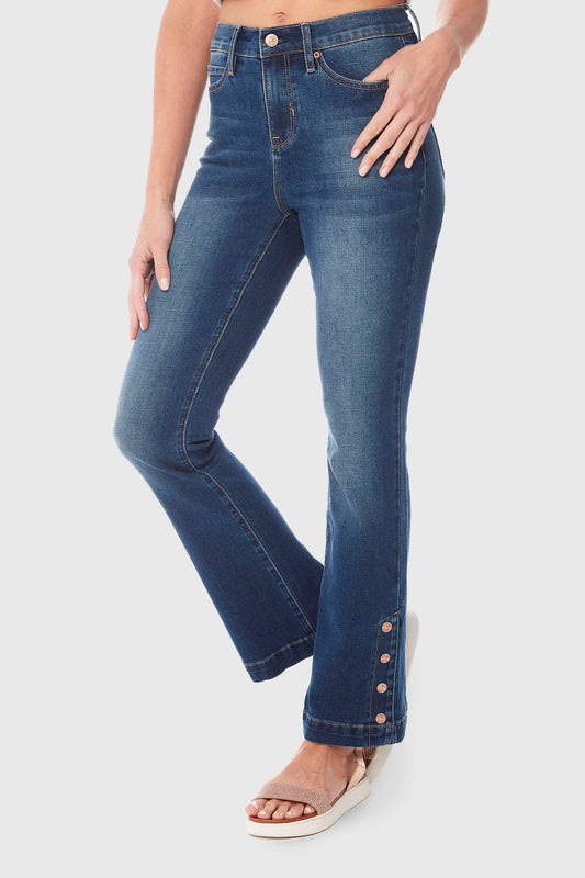 Bootcut Jeans w/ Side Hem Buttons