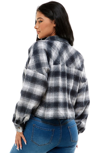 Cropped Flannel Shirt