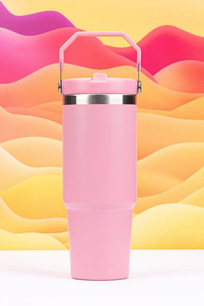 30oz stainless steel FLIP STRAW tumbler