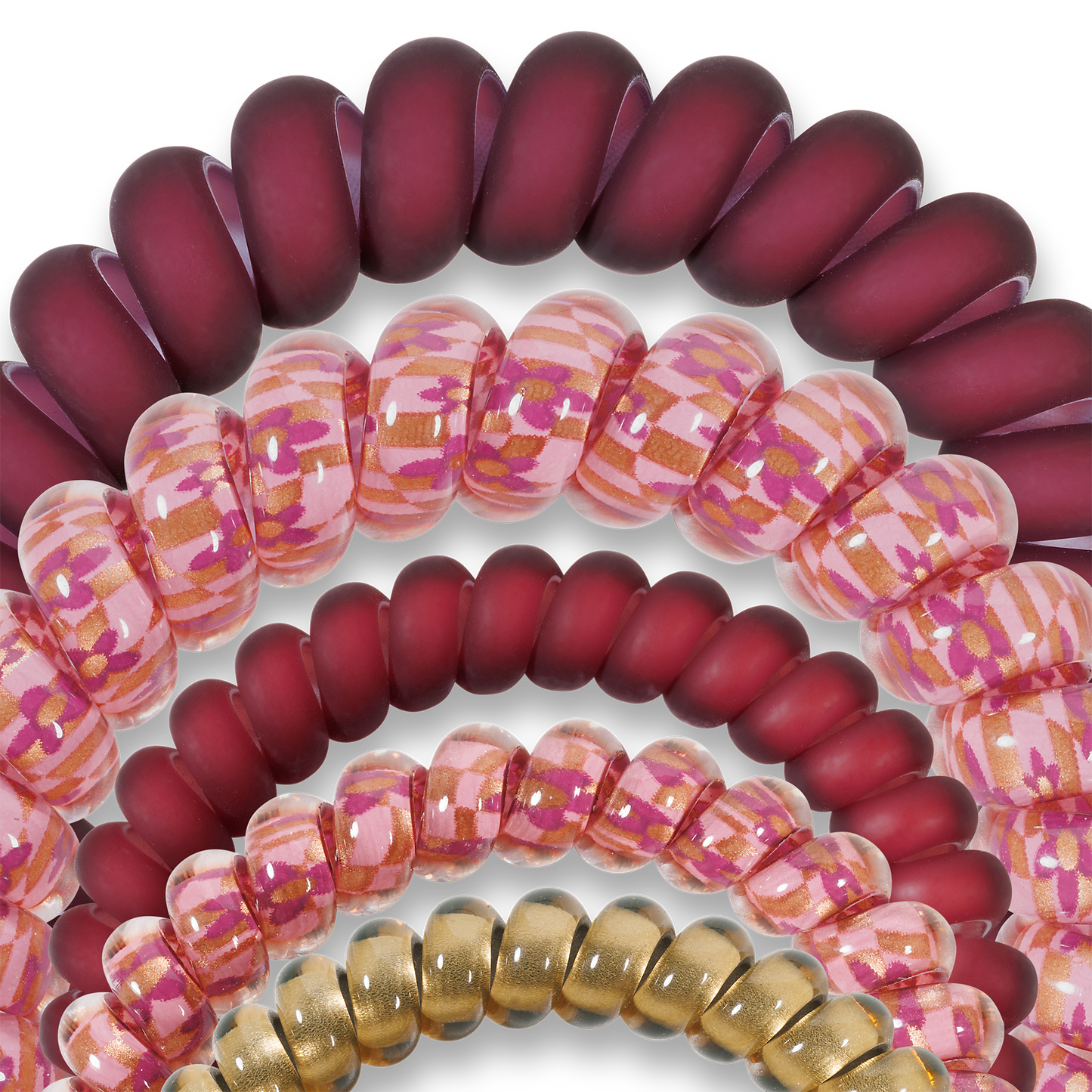 Spiral Hair Coils | Burgundy Bliss Hair Ties