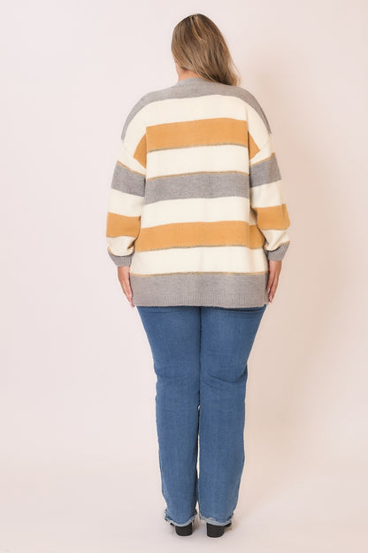 Color Block Cardigan Curvy