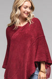 Embossed Dotted Line Tassel Poncho