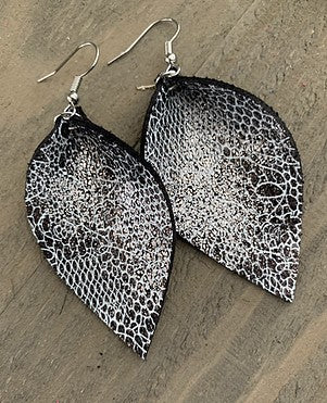 Metallic Lace Print Earrings