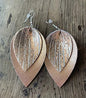 Rose Gold Leather Earrings